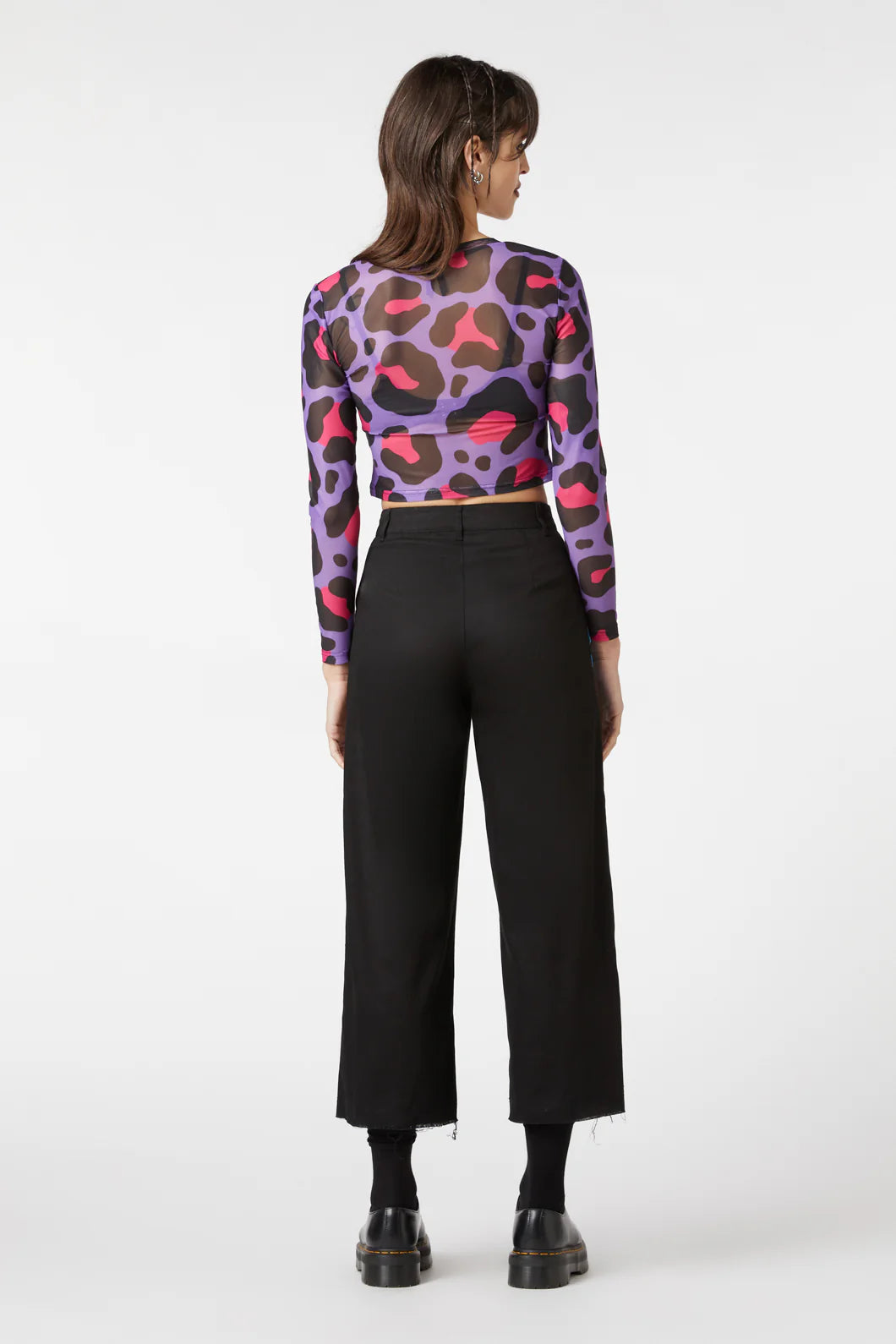 Electric Leopard Print Mesh Top