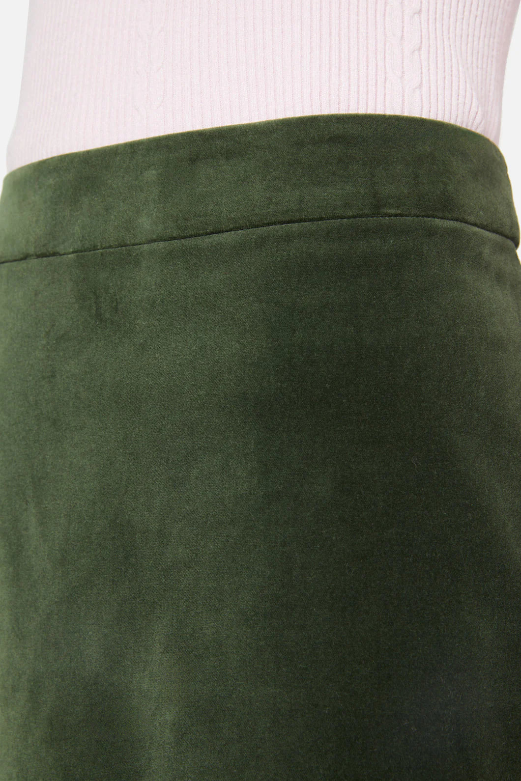 Green Velvet A-line Skirt