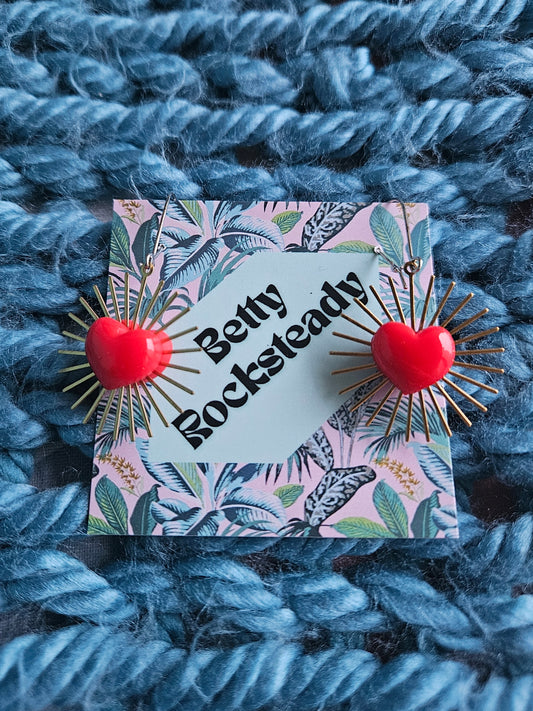 Heart Sunburst Earrings 2.0
