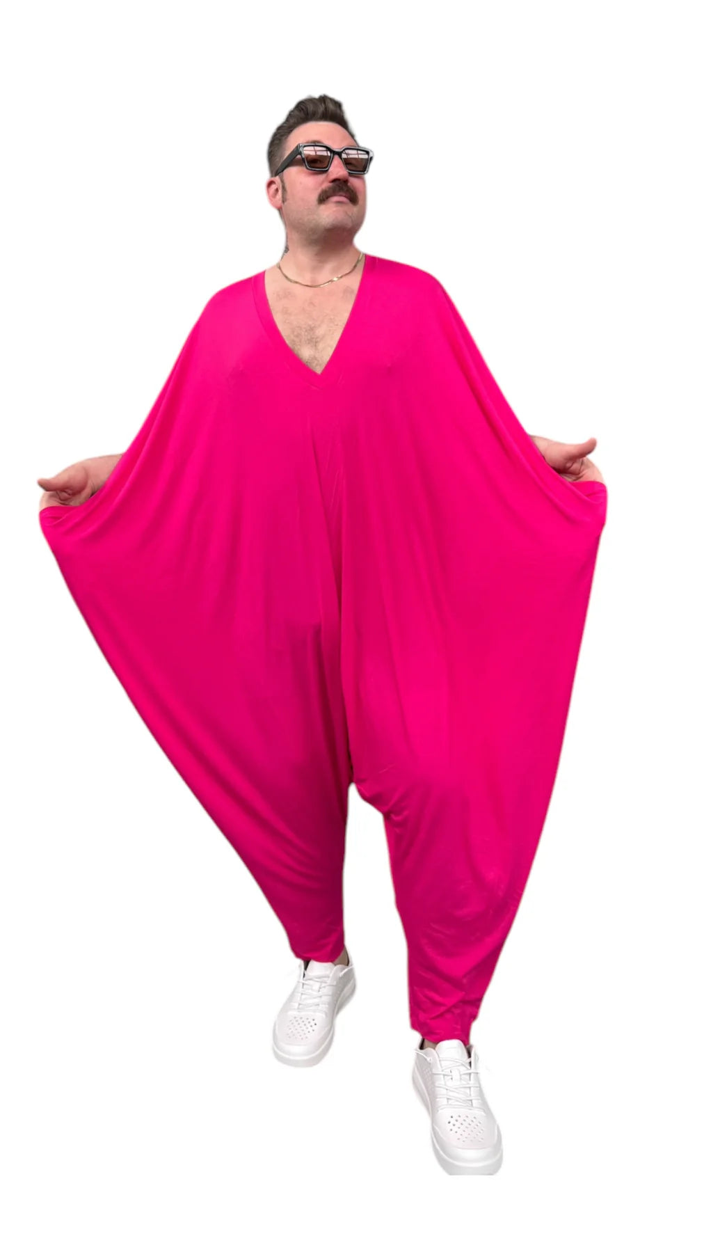 Hot Pink Playsuit - one left! size Small (5'4"-5'8")