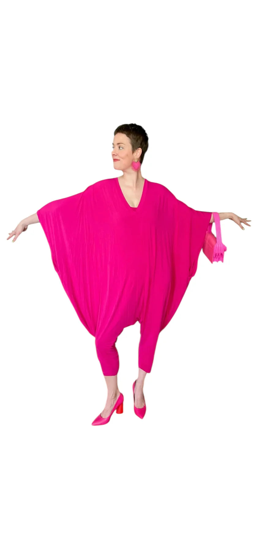 Hot Pink Playsuit - one left! size Small (5'4"-5'8")