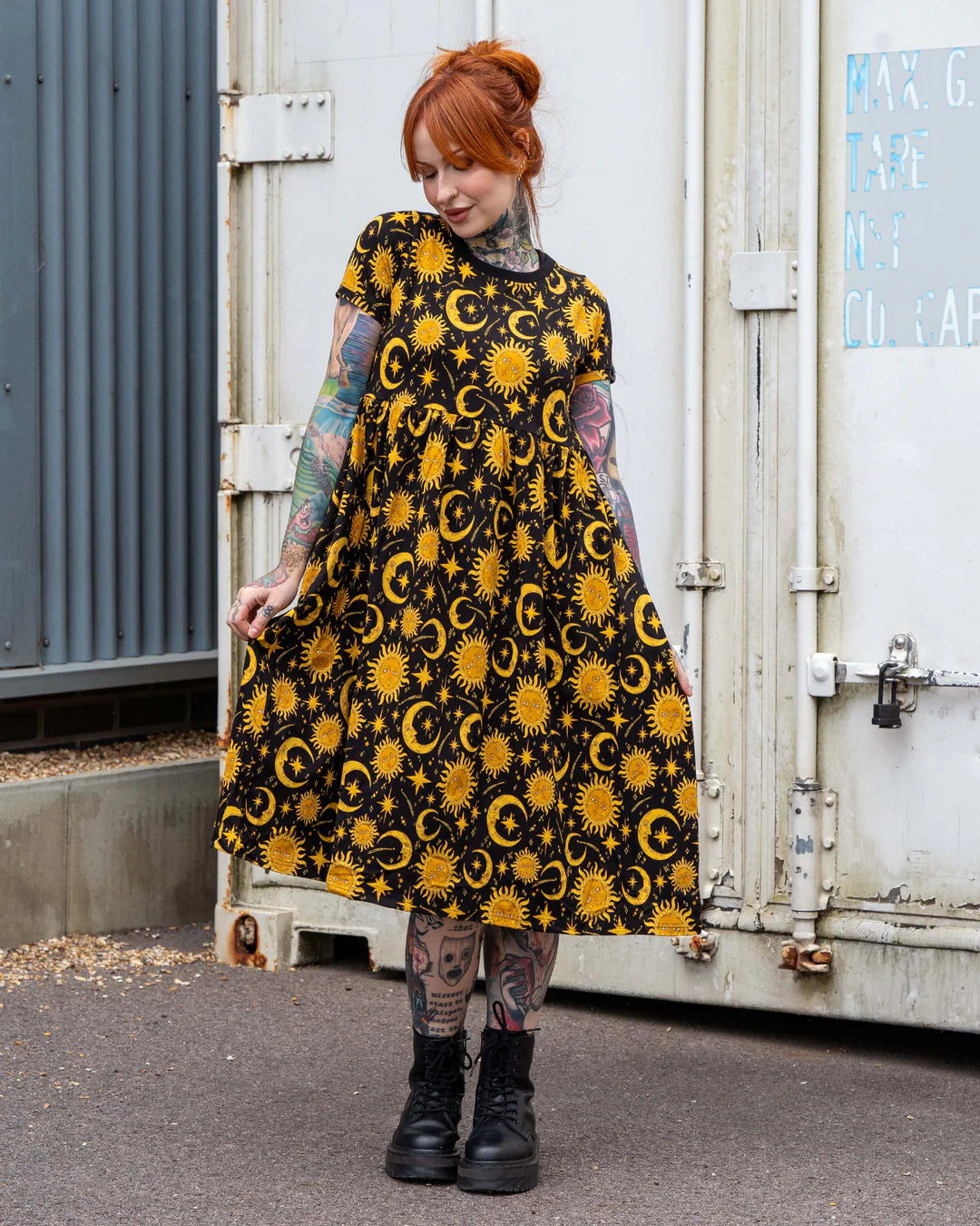 Celestial Midi Stretch Smock Dress