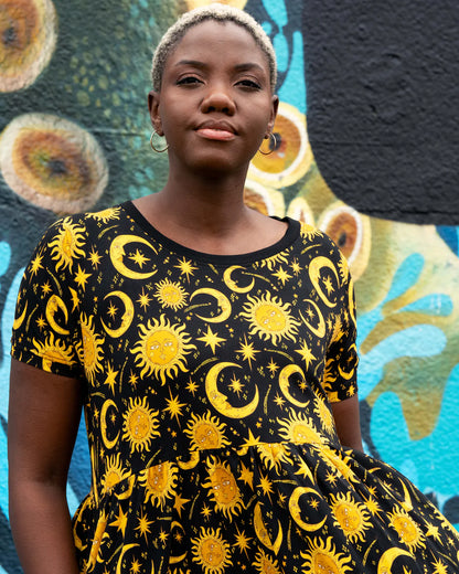 Celestial Midi Stretch Smock Dress