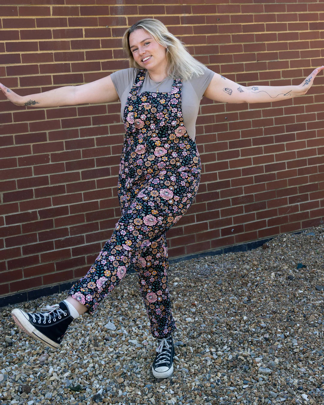 Eye Spy Floral Stretch Dungarees